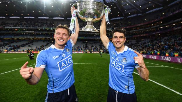 Paul Flynn and Bernard Brogan with the Sam Maguire Cup.