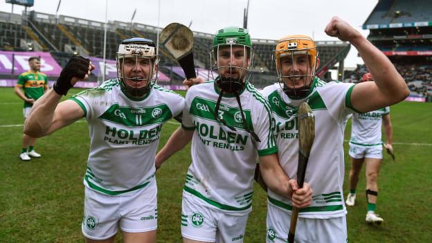 Ballyhale Shamrocks' TJ Reid, Joey Holden, and Richie Reid celebrate at Croke Park.