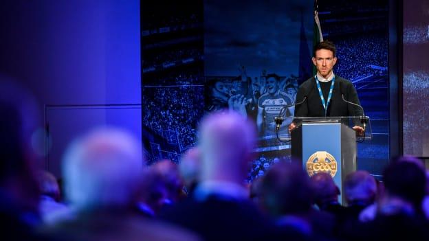 The GPA's Seamus Hickey speaking at GAA Congress 2020.