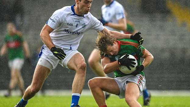 Fiachra Clifford, Mid Kerry, and Adrian Spillane, Templenoe, in Kerry SFC action.