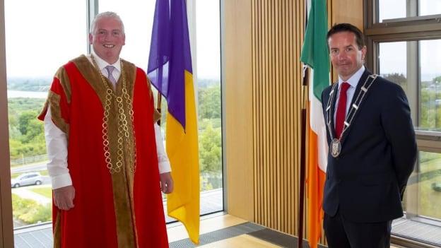 Wexford Mayo, Councillor Garry Laffan (left) with Deputy Mayor Councillor John Hegarty.