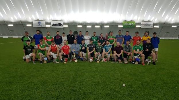 Hurlers from the Ballina Stephenites and Moytura GAA clubs pictured in the Connacht GAA Air Dome. 