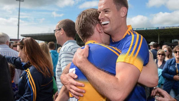 Bill Maher and Alan Moloney celebrate a famous Tipperary win.