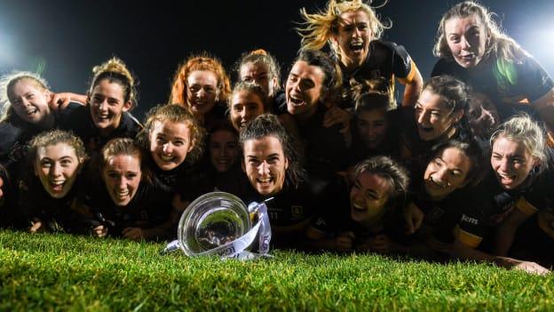 The Mourneabbbey players celebrate after victory over Kilkerrin/Clonberne in the All-Ireland Ladies Club Football Final. 