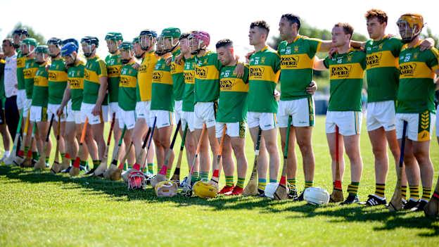 Clonoulty Rossmore players stand for a minutes silence in memory of the late Dillon Quirke prior to the Tipperary County Senior Hurling Championship - Group 1 Round 3 match between Clonoulty Rossmore and Moycarkey at Boherlahan - Dualla GAA Sports Centre. 