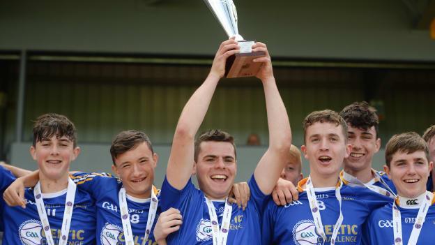 Wicklow captain Bryan Kearney lifts the cup after the Corn Michael Feery, Division 5, Celtic Challenge Final 2016 match between Westmeath and Wicklow at Nowlan Park in Kilkenny. Kearney and some of his team-mates from that day are now senior Wicklow hurlers. Photo by Piaras Ó Mídheach/Sportsfile