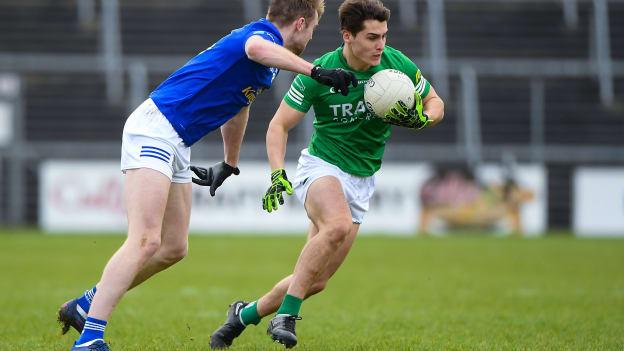 Jonathan Cassidy, Fermanagh, and Killian Clarke, Cavan, in Allianz Football League action. Photo by Matt Browne/Sportsfile