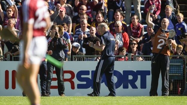 Micheal Donoghue celebrating following the All Ireland SHC Quarter-Final win.
