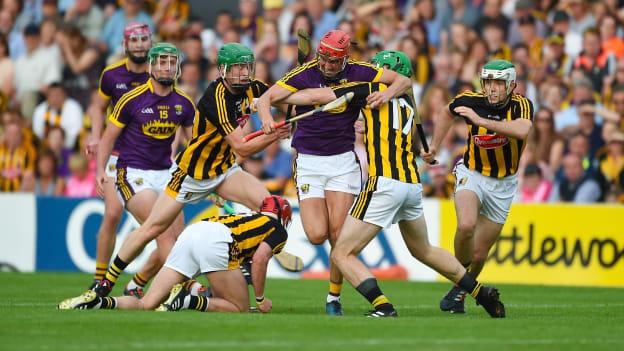 Paul Morris in full flight for Wexford against Kilkenny in the 2018 Leinster Senior Hurling championship. 