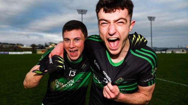 Nemo Rangers' Mark Cronin and Briain Murphy celebrate at Fraher Field.