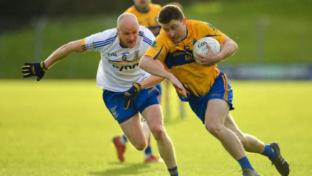 Sean Dalton, Summerhill, and Ciaran O Fearraigh, Ratoath, during the Meath SFC Final at Pairc Tailteann.