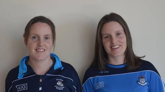 Louise Byrne, left, DCU Education and Gaelic Games Development Officer in DCU, with her twin sister Emma, Games Promotion Officer for Dublin club St. Vincent’s. 