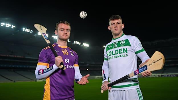 Oisín O'Rorke, Kilmacud Crokes, and Eoin Cody, Ballyhale Shamrocks, pictured ahead of the AIB Leinster Club SHC Final at Croke Park.