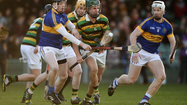 Brian Moylan, Glen Rovers, and Kevin O Brien and Cian Lynch from Patrickswell during the Munster SHC Semi-Final.