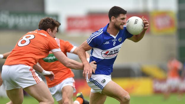Brendan Quigley and Charlie Vernon in action at O Moore Park.