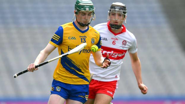 Liam Coyle, Roscommon, and James Friel, Derry, in action during the All-Ireland U20 B Championship Final between Derry and Roscommon at Croke Park. Photo by Ray McManus/Sportsfile
