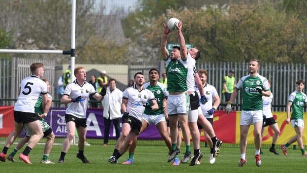 London and Warwickshire players compete for the ball in the All-Britain Championship Final. 