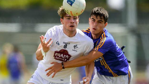 Liam Broderick, Kildre, and Eoin Darcy, Wicklow, in Electric Ireland Leinster Minor Championship action.