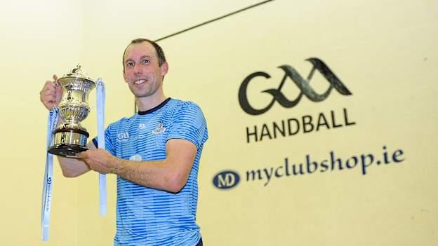 Eoin Kennedy pictured with the Cup after victory over Robbie McCarthy in the All-Ireland Softball Seniot Singles Final at Croke Park. 