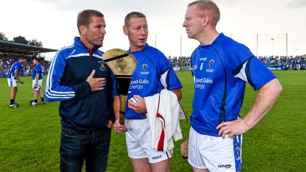 Ken McGrath with Ciarán Carey and John Mullane during a game in his honour in 2014