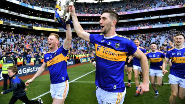 Michael Breen and Barry Heffernan pictured with the Liam MacCarthy Cup at Croke Park in August.