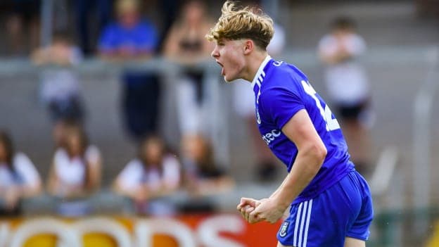 Monaghan's Michael Hamill celebrates at the Athletic Grounds.