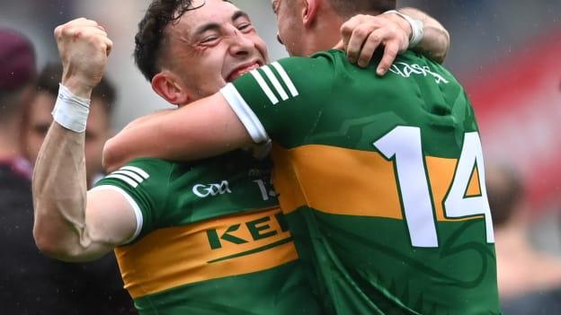 Paudie and David Clifford celebrate following Kerry's All-Ireland SFC Final win over Galway at Croke Park.