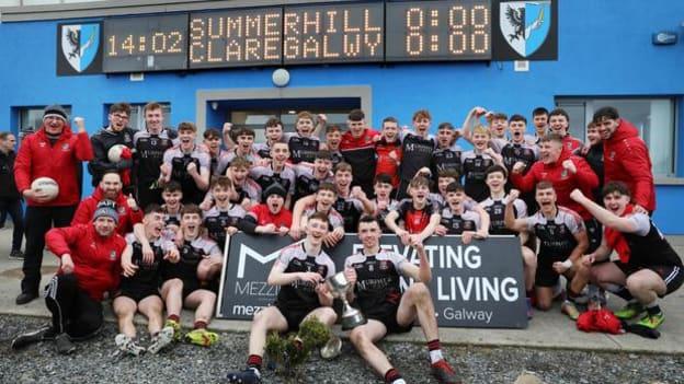 St. Attracta's players celebrate after beating Roscommon CBS in the Mezzino Connacht Post Primary Schools Senior “B” Final.