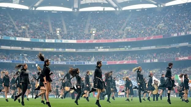 Irish dancing during the Laochra show at Croke Park. 
