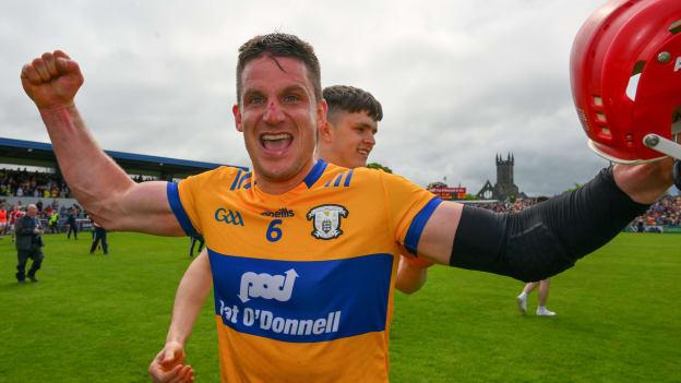 John Conlon celebrates after Clare's 2023 Munster SHC victory over Cork. 