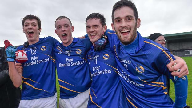 Pierce Dolan, Sean Flanagan, Mark Plunkett and Noel Plunkett following the 2014 Connacht Championship Quarter Final win over Tubbercurry.