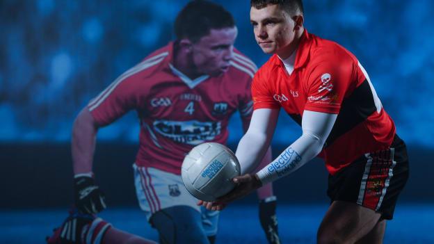 UCC and Cork footballer Sean Powter pictured at the launch of the Electric Ireland First Class Rivals campaign on Tuesday.