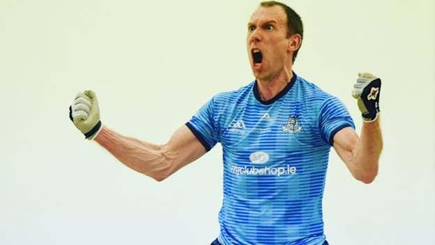Dublin's Eoin Kennedy celebrates after beating Westmeath's Robbie McCarty in the MyClubShop.ie All-Ireland 60x30 Senior Singles Final. 