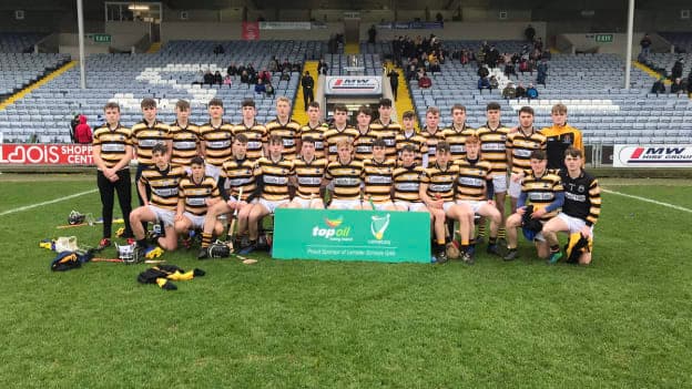 The Coláiste Eoin hurling team pictured before the Top Oil Leinster Colleges Senior Hurling 'A' Final against St. Kieran's College, Kilkenny. 
