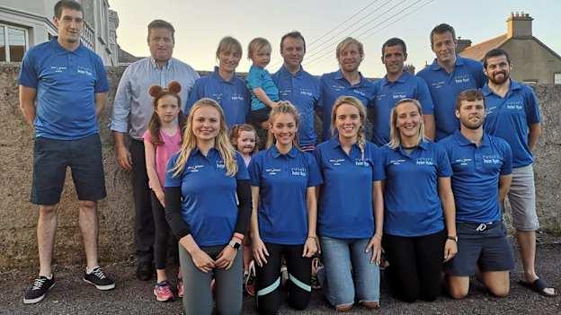 Peter Ryan pictured with the Gleeson family and his support team.