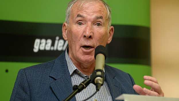 The late Weeshie Fogarty pictured speaking at the GAA Football All-Ireland Senior Championship Series 2015 launch.