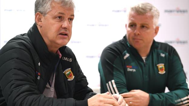 Mayo manager Kevin McStay and assistant manager Stephen Rochford.