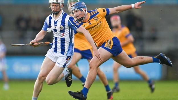 Luke McDwyer, Ballyboden St Enda's, and Diarmuid Clerkin, Na Fianna, in Dublin SHC Final action at Parnell Park.  Photo by Stephen Marken/Sportsfile