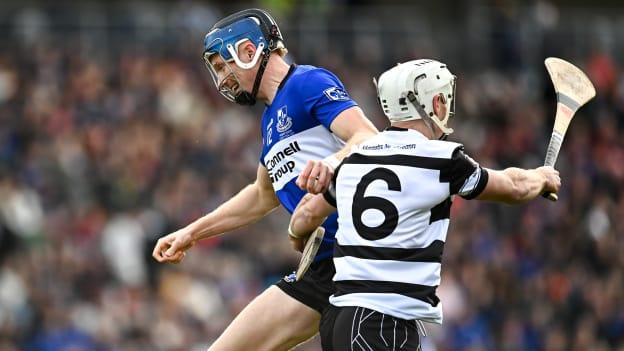 Cian Darcy, Sarsfields, and Tommy O’Connell, Midleton, in Cork SHC Final action.