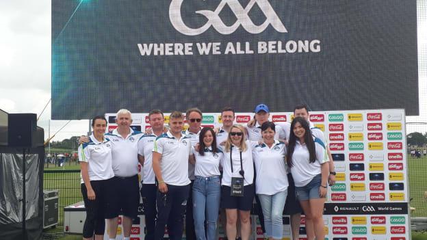 Tracy Bunyan pictured with the GAA Coaching and Games Development team that organised the 2019 GAA World Games in Waterford. 