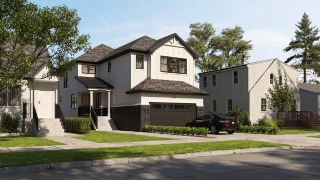 An artist's impression of the house worth $650,000 dollars being raffled to raise money for the redevelopment of Gaelic Park in Chicago. 