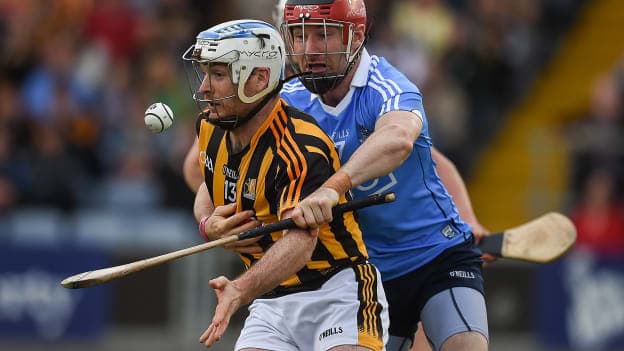 Jonjo Farrell, Kilkenny, in action against Niall Corcoran, Dublin, during the 2016 Leinster Hurling Senior Championship Semi-Final.