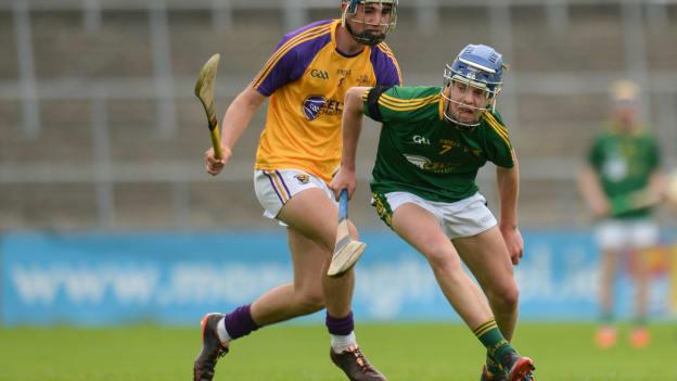 Gearoid Fennessy, Kerry, and Adam Cantwell, South Wexford, during the 2016 Division 2 Celtic Challenge Final at Nowlan Park.