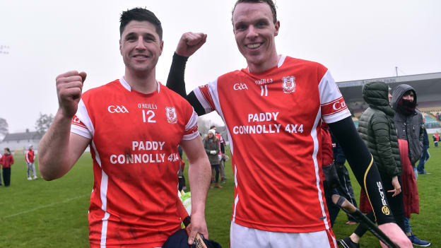 David Treacy and Colm Cronin following the Leinster Club SHC Semi Final win over St Mullins at Netwatch Cullen Park.
