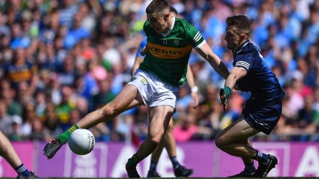 Sean O'Shea pictured scoring an early goal for Kerry in the All-Ireland SFC semi-final. 