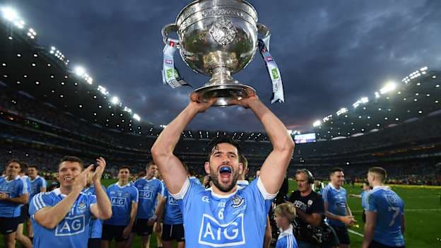 Cian O Sullivan with the Sam Maguire Cup.