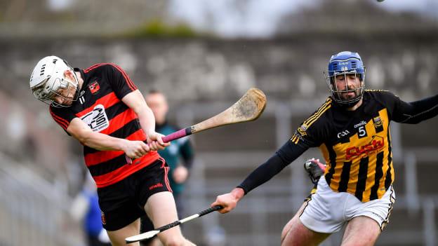 Mickey Mahony, Ballygunner, and James Murphy, Ballyea, in AIB Munster Club SHC action at Cusack Park.