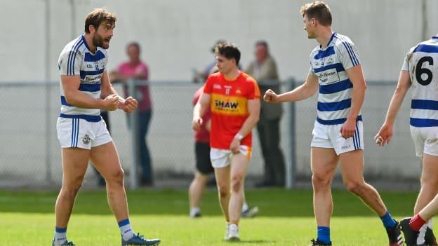 The O'Shea brothers, Aidan and Conor, celebrate following Breaffy's win over Castlebar in the Mayo Senior Football Championship.