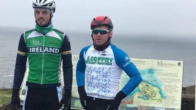 Tipperary tandem Sean Hahessy and Peter Ryan pictured at Malin Head in Donegal. 
