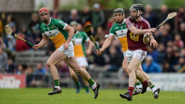 Cormac Boyle, Westmeath, Emmett Nolan and Sean Ryan, Offaly, in action at TEG Cusack Park, Mullingar.